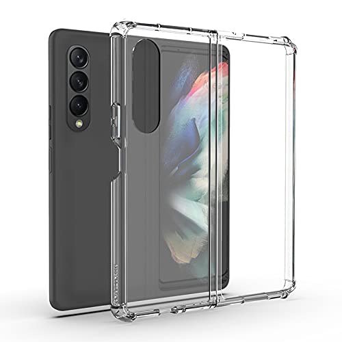 Hard Transparent Back Cover for Z Fold 3 Case Crystal Clear Original Product Front View - OnlineExpo.pk