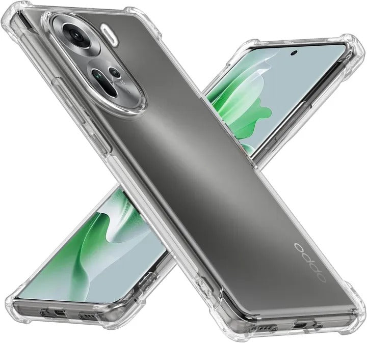 Bumper Back cover OPPO RENO 11F Transparent with Camera protection soft jelly material Original Product Front View