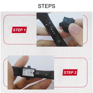 Honor Band 2 Pro Charging Cable | Black flexible fitness tracker charging cable on desk