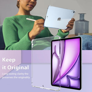 Soft TPU Bumper Clear Back Cover for iPad Air 13 inch 2024 M2 Shockproof Drop Protection Slim Lightweight TPU Transparent Back Cover Shell Original Product Front View - OnlineExpo.pk