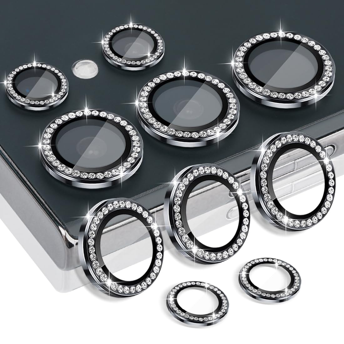 Camera protector Diamond Camera Lens Protector for Samsung S24 Ultra S23 Ultra View 2 - OnlineExpo.pk