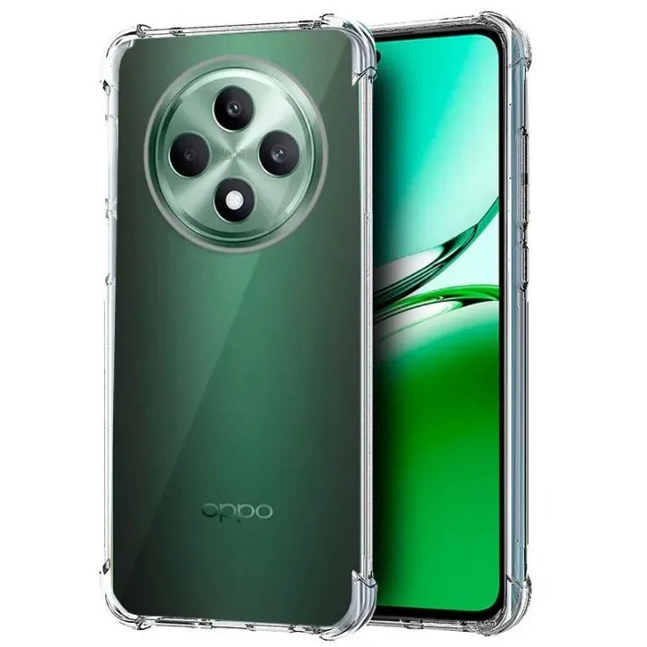 Bumper Back cover OPPO RENO 12F Transparent with Camera protection soft jelly material Original Product Front View