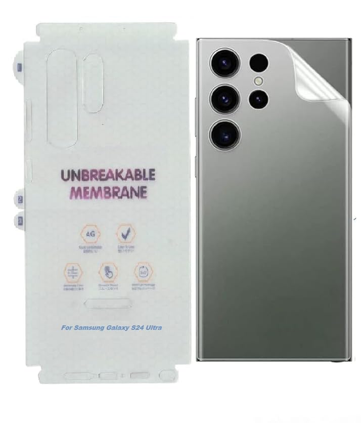 1 Pc Unbreakable Membrane Hydrogel Matte Back Protector for S24 ultra back Screen Protector (Front Protector Not included) Original Product Front View - OnlineExpo.pk