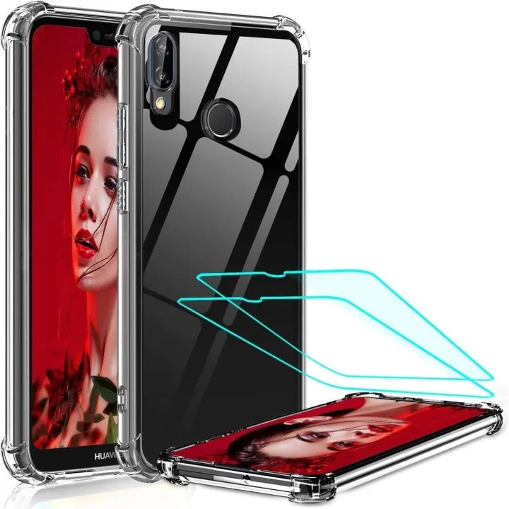 Bumper Back cover HUWAI P20 LITE Transparent with Camera protection soft jelly material Original Product Front View