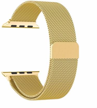 Apple Watch 42mm-44mm-45mm Magnetic Milanese Strap - Golden Original Product Front View - OnlineExpo.pk