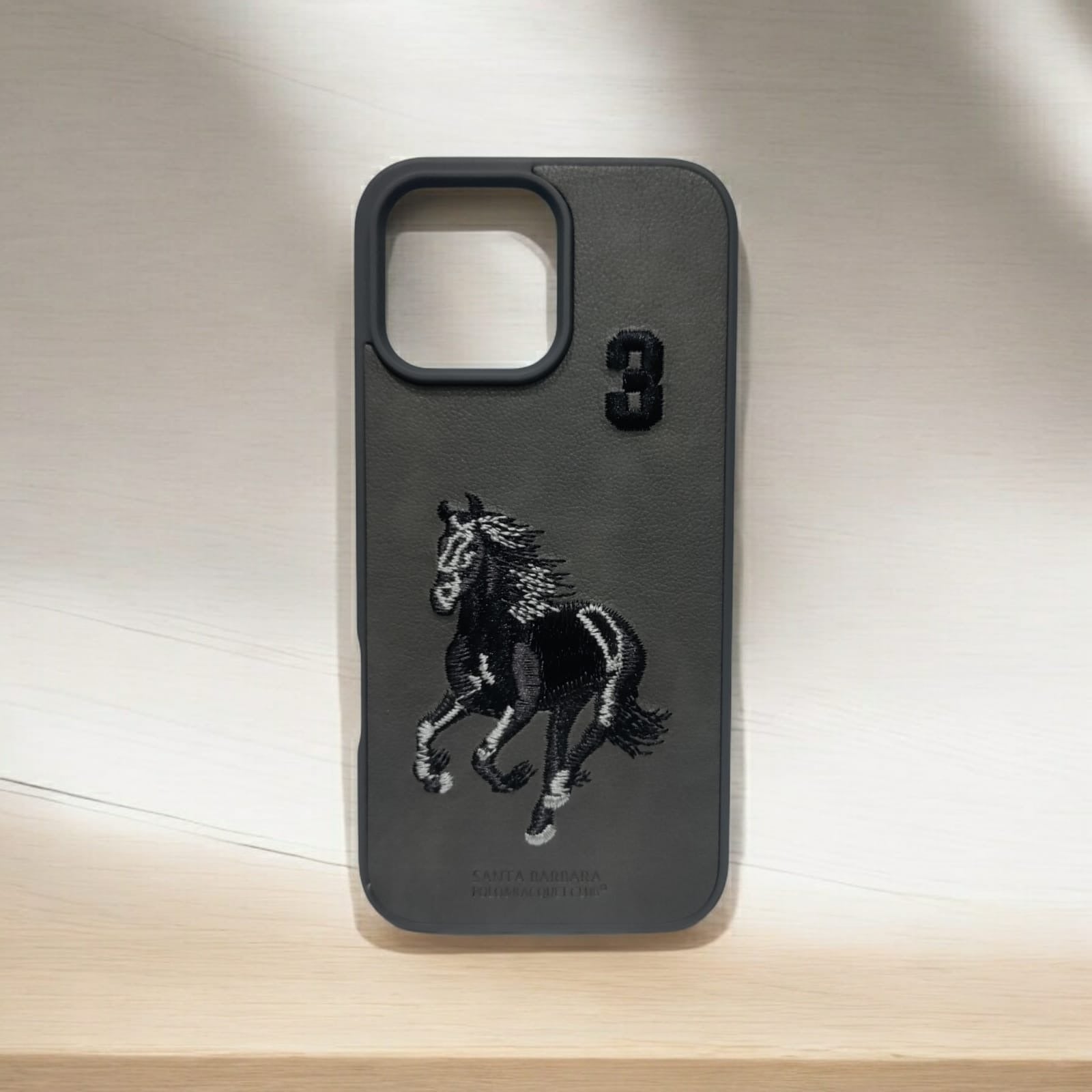 Premium Polo Horse Embroidery Leather Texture Shockproof Protective Luxury Back Case For 11 / 12 / 13 / 14 / 15 / 16 / 17