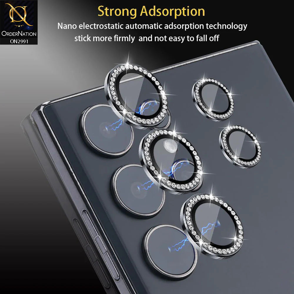 Camera protector Diamond Camera Lens Protector for Samsung S24 Ultra Titanium Grey Titanium Black View 3 - OnlineExpo.pk