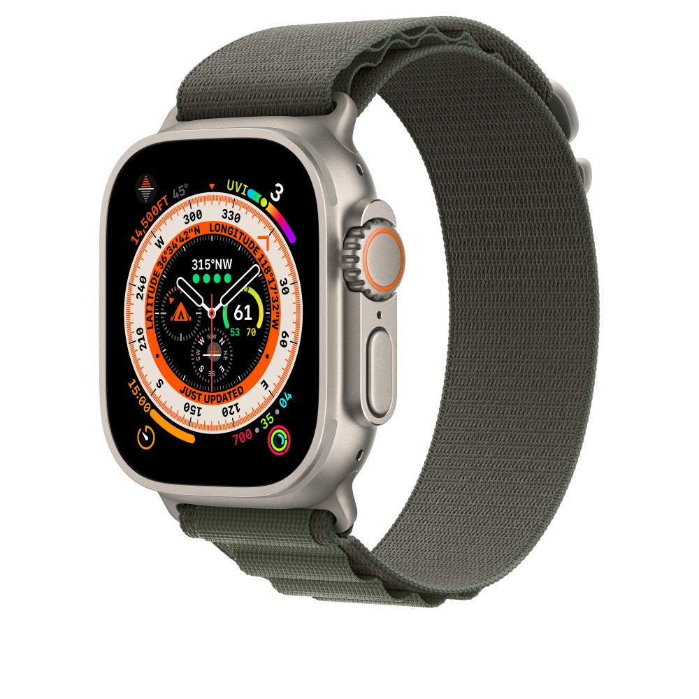 44mm-45mm-49mm Alpine Loop Smartwatch Strap For Apple Watch - Alpine Green Original Product Front View - OnlineExpo.pk