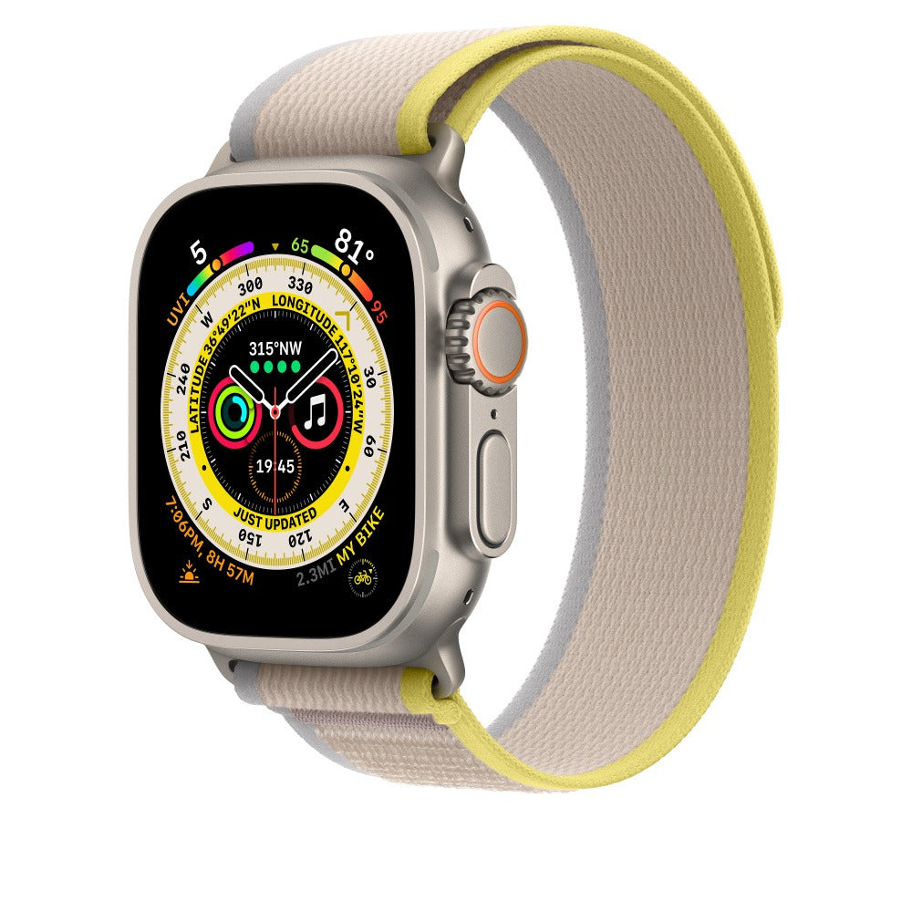 44mm-45mm-49mm Trail Loop Smartwatch Strap For Apple Watch - Yellow/Beige Original Product Front View - OnlineExpo.pk
