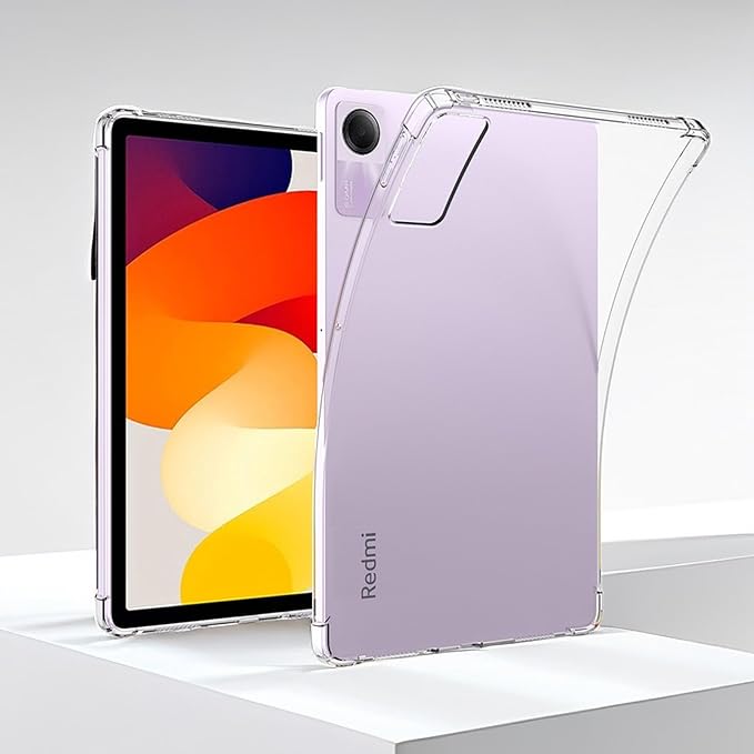 Soft TPU Bumper Clear Case for Redmi Pad SE 11 inch 2023 Shockproof Drop Protection Slim Lightweight TPU Transparent Back Cover Shell Original Product Front View - OnlineExpo.pk