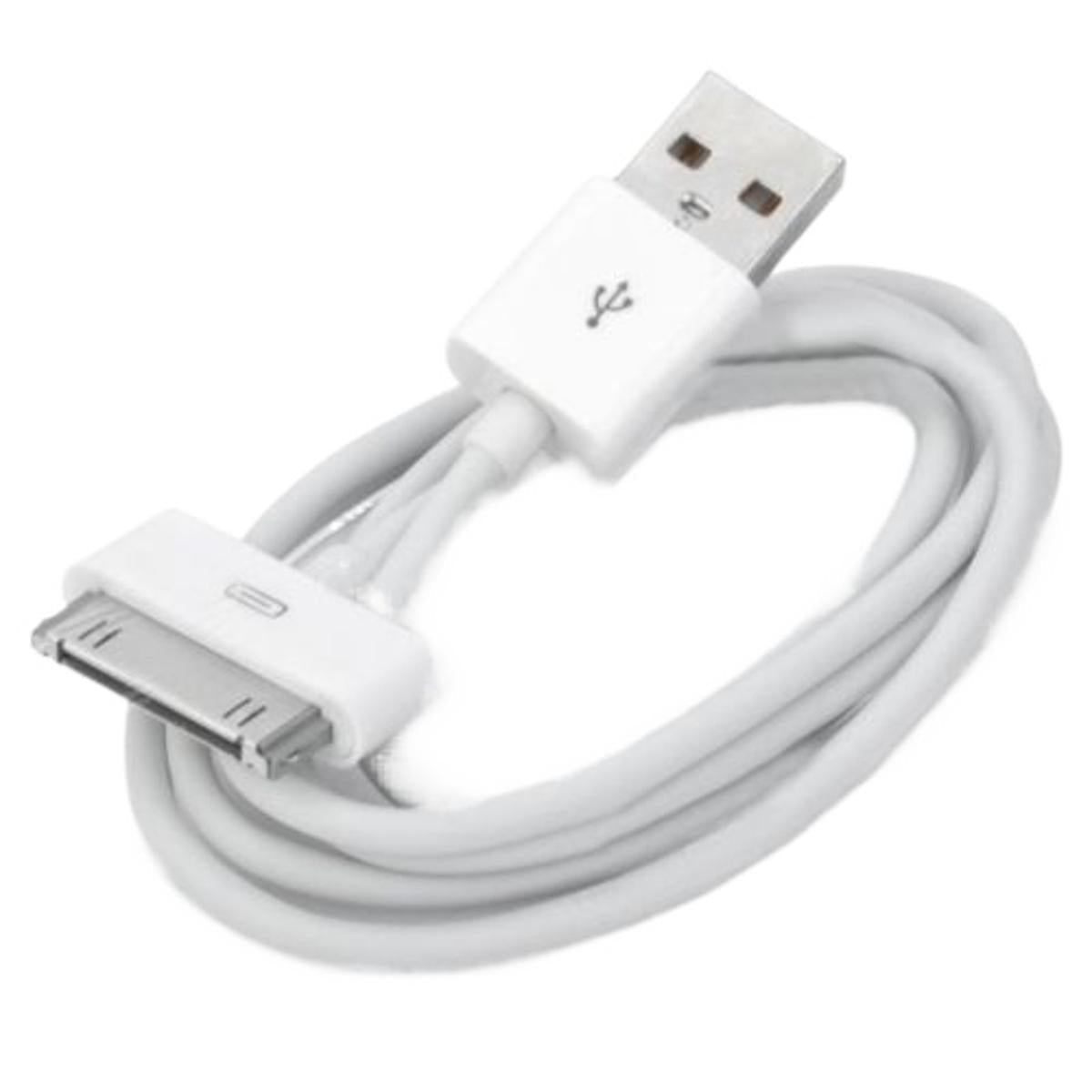USB Charger Cable for Phone 4 4s APod Nano Pad 2 3 30-Pin Data USB Charging Original Product Front View - OnlineExpo.pk