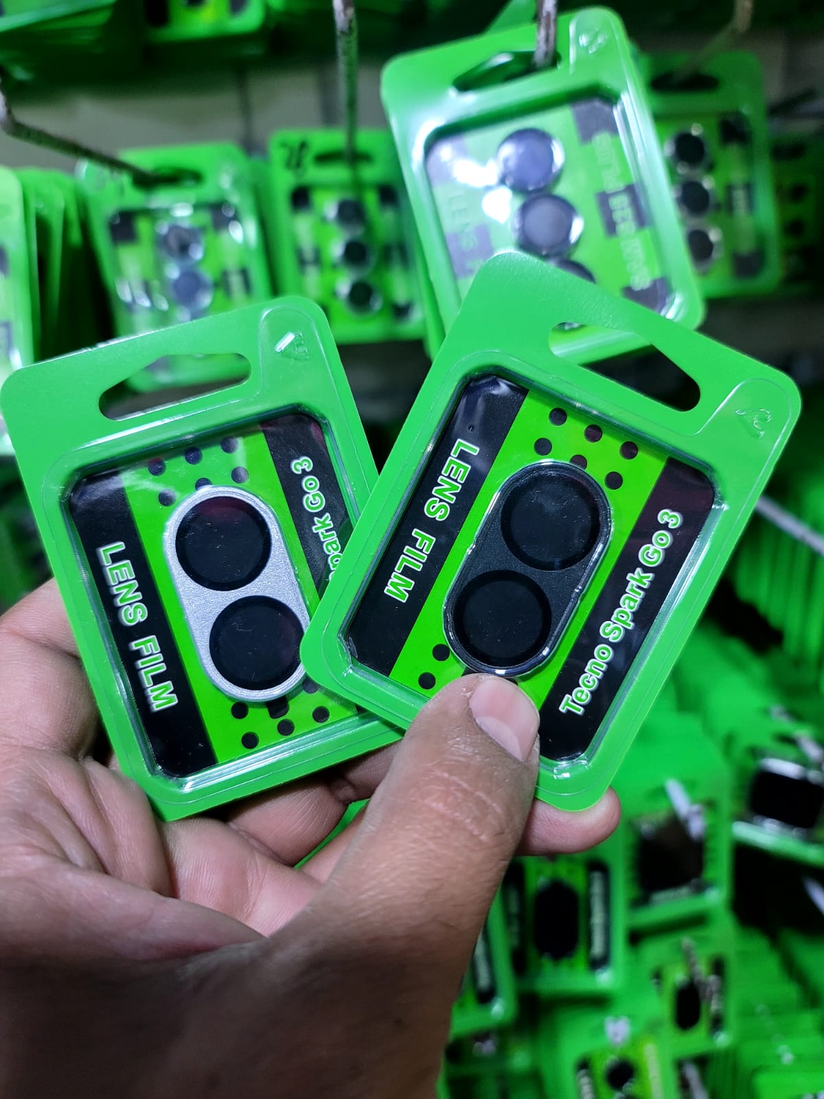 Camera Lens Protector for Spark Go 3 Black Silver Original Product Front View - OnlineExpo.pk