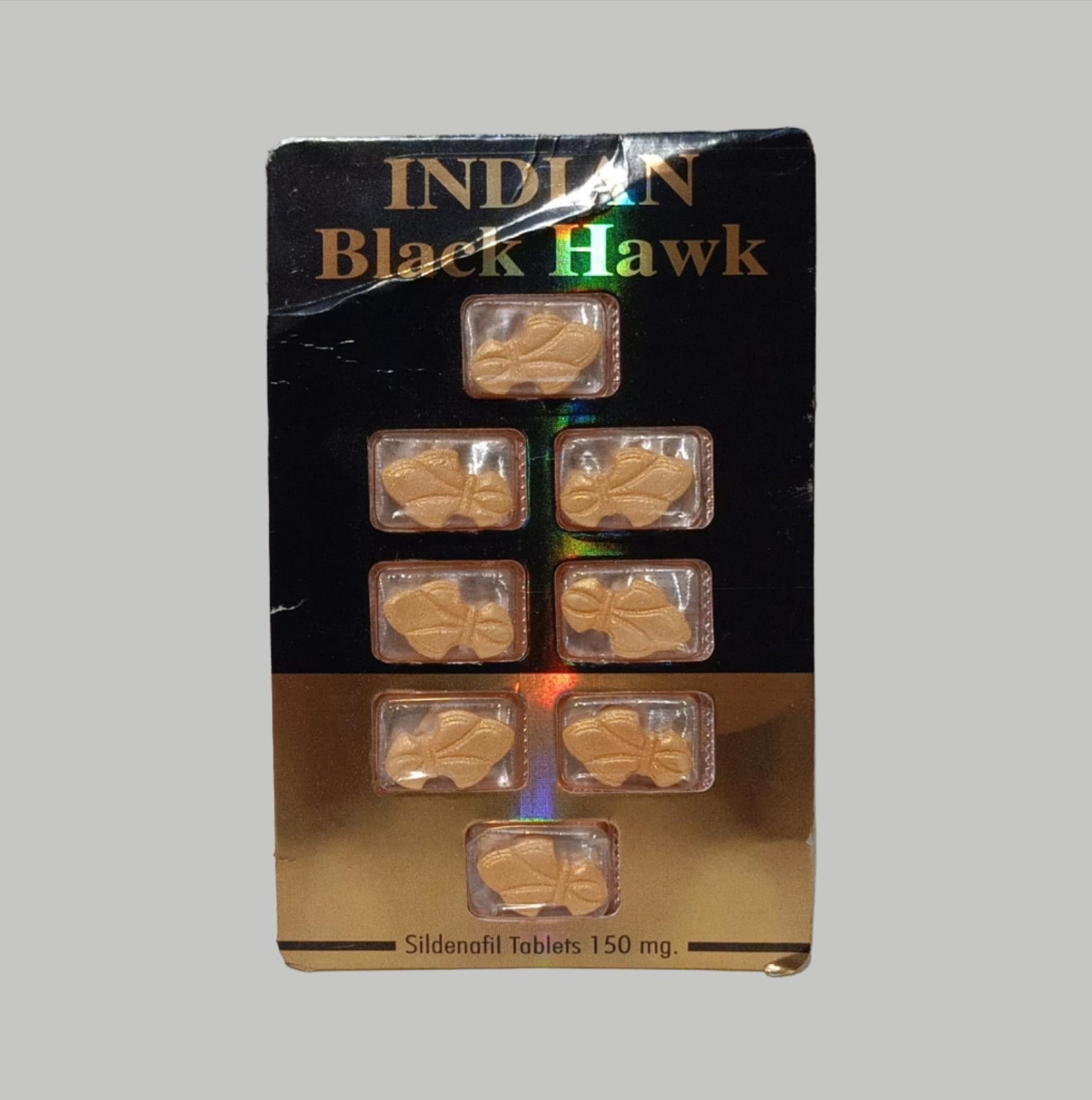 Indian Black Hawk 150mg 8 Tablets Original Product Front View - OnlineExpo.pk