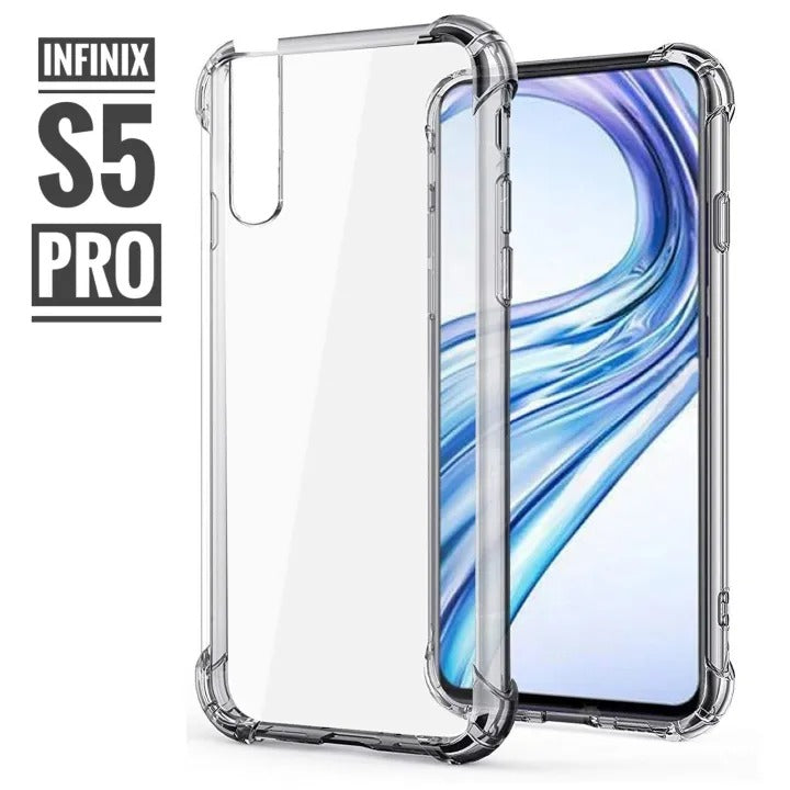 Bumper Back cover INFINIX S5 PRO Transparent with Camera protection soft jelly material Original Product Front View