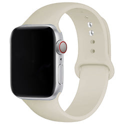 Apple Watch 42mm-44mm-45mm Premium Silicon Rubber Strap - Off White Original Product Front View - OnlineExpo.pk