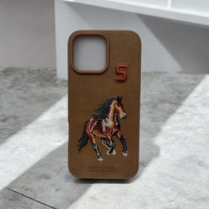 Premium Polo Horse Embroidery Leather Texture Shockproof Protective Luxury Back Case For 11 / 12 / 13 / 14 / 15 / 16 / 17