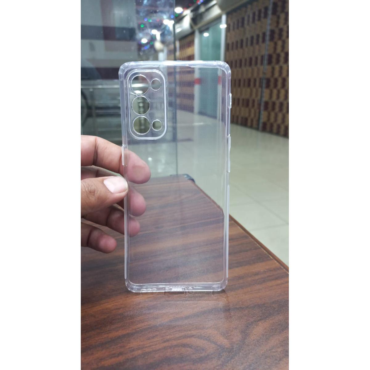 Jelly cover for Oppo Reno 5 Pro Transparent with Camera protection Dust Proof Cap Original Product Front View - OnlineExpo.pk