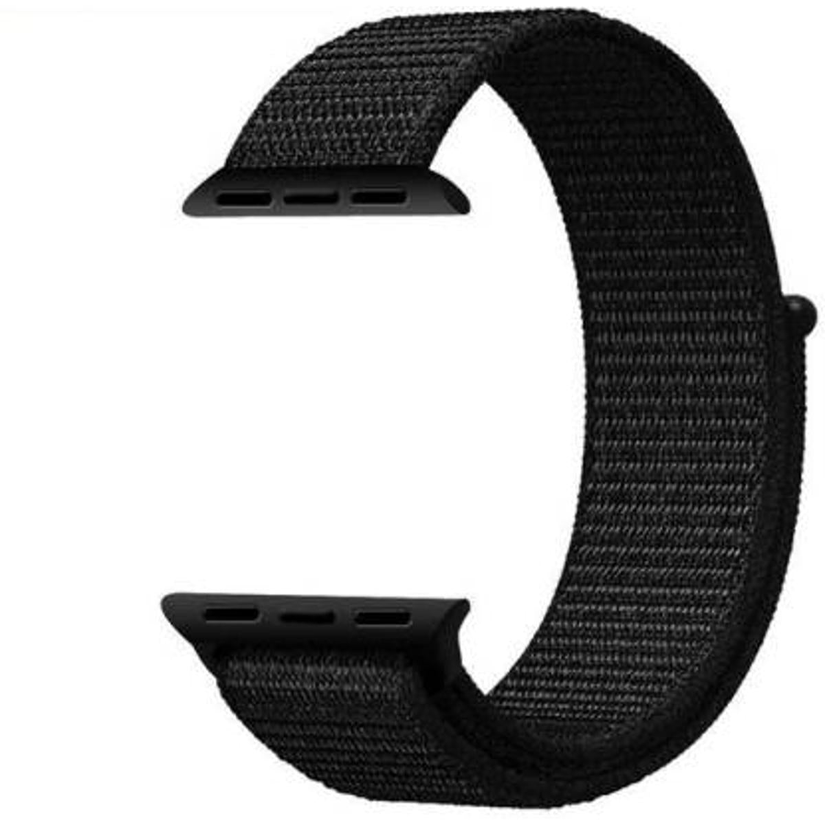 Black Nylon Replacement Strap Watch Band for 42 44 49 Ultra Ultra 2 Original Product Front View - OnlineExpo.pk