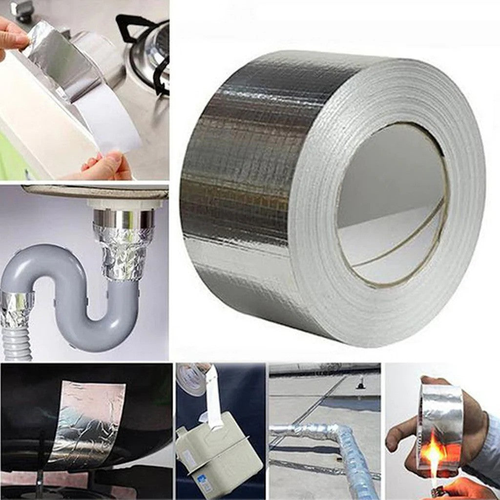 Super Sticky Aluminum Foil Butyl Rubber Tape Self Adhesive Waterproof for Roof Pipe Repair Tape Original Product Front View - OnlineExpo.pk