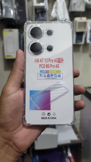 Bumper Back cover Redmi Note 13 Pro 5G Transparent with Camera protection soft jelly material Shock Proof View 3 - OnlineExpo.pk