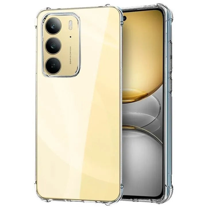 Bumper Back cover REALME C75 Transparent with Camera protection soft jelly material Original Product Front View