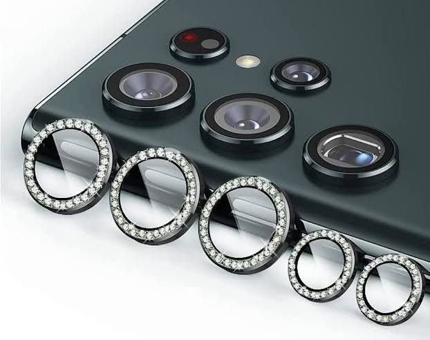 Camera protector Diamond Camera Lens Protector for Samsung S24 Ultra S23 Ultra View 3 - OnlineExpo.pk
