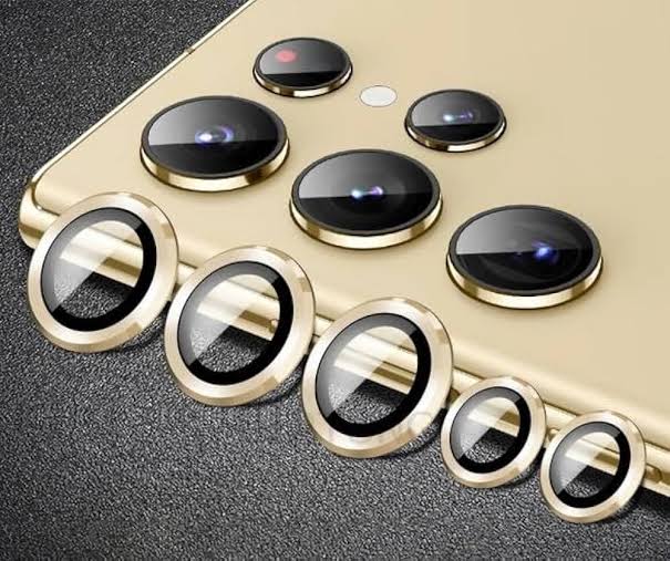 Camera protectot Samsung Galaxy S24 Ultra 3D Back Camera Protector Gold Original Product Front View - OnlineExpo.pk