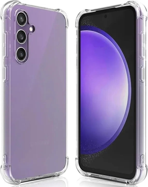 Bumper Back cover Samsung A15 Transparent with Camera protection soft jelly material Original Product Front View