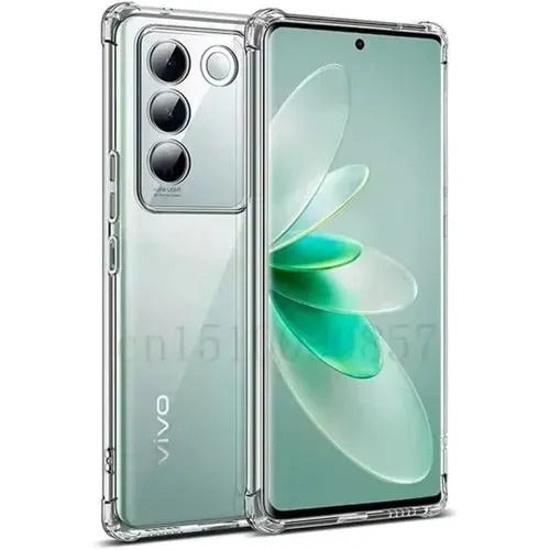 Bumper Back cover VIVO V27E Transparent with Camera protection soft jelly material Original Product Front View