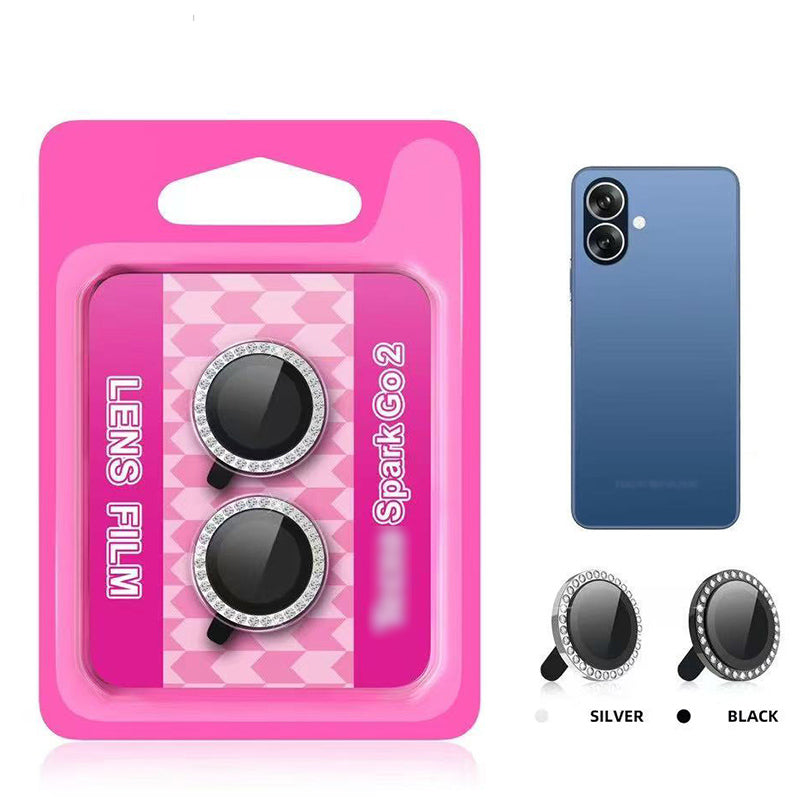 Camera protector Diamond Camera Lens Protector for Spark Go 2 Silver Black View 2 - OnlineExpo.pk