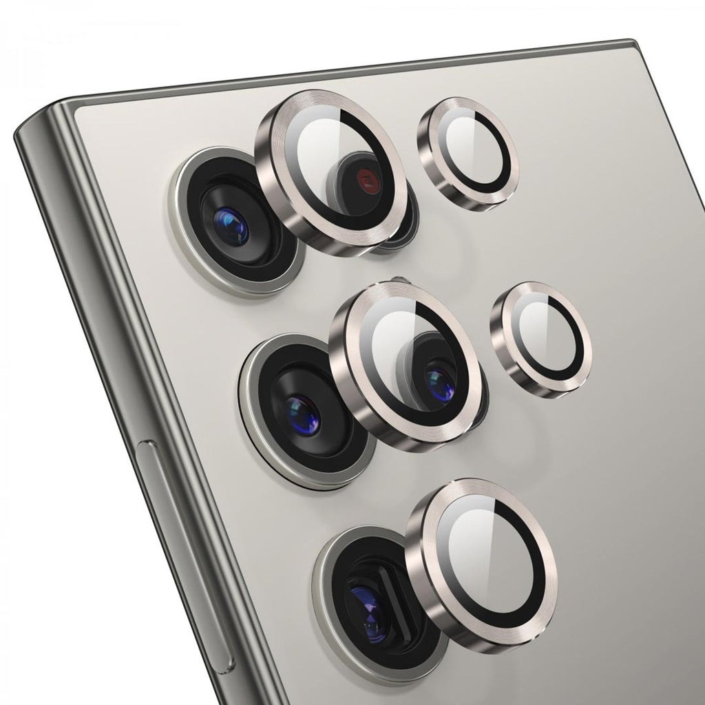 Coblue Titanium Gray Lens Protector for Samsung Galaxy S24 Ultra 3D Back Camera Lens Protector Original Product Front View