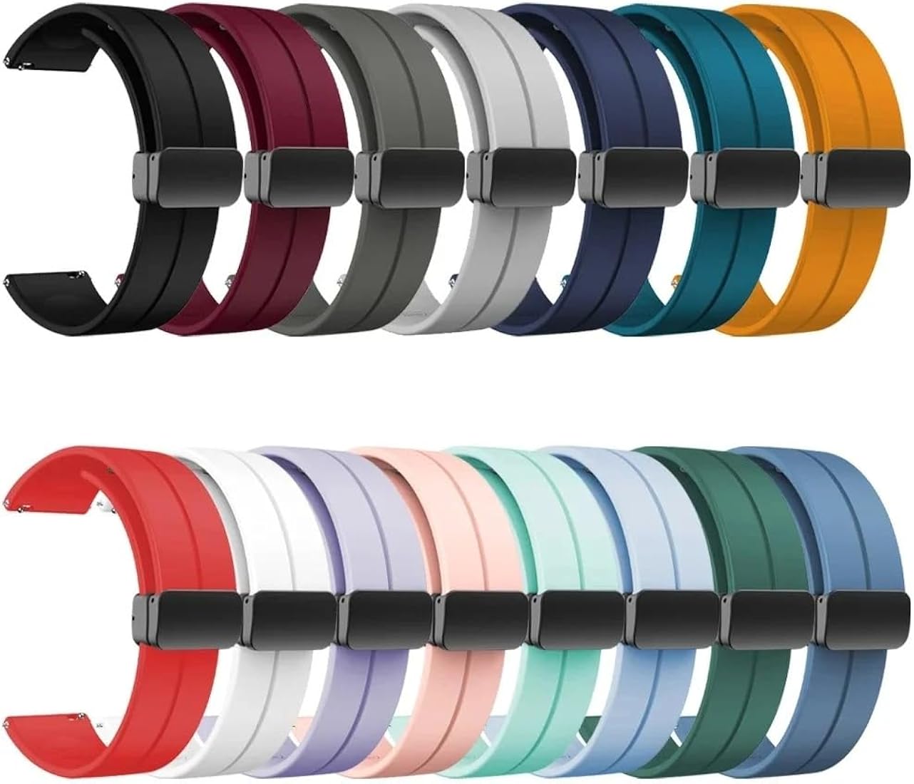 22mm Magnetic D-Buckle Silicone Watch Strap – Sveston Primo / PK / Revolt / Nitro / Alpha / Haylou Solar / LS05 / GST