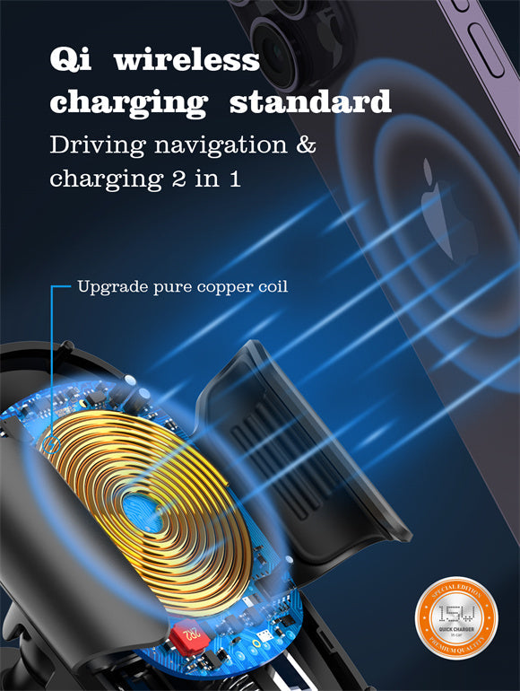LDNIO MW21 15W Wireless Charging Car Phone Holder View 5 - OnlineExpo.pk