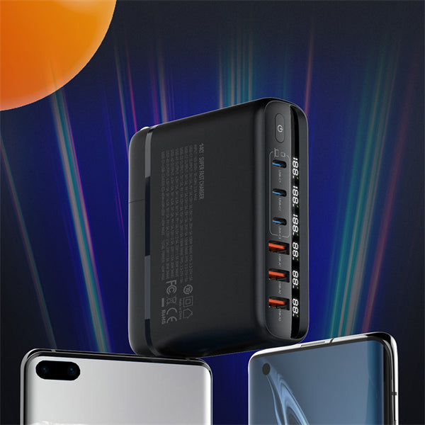 LDNIO A6140C 140W GaN 6-Port Desktop Fast Charger with LED Display View 4 - OnlineExpo.pk