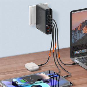 LDNIO A6140C 140W GaN 6-Port Desktop Fast Charger with LED Display View 3 - OnlineExpo.pk