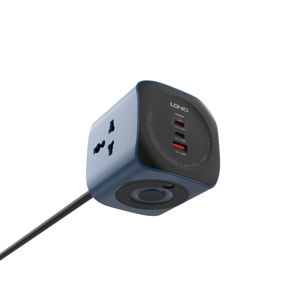 LDNIO SC3319 65W Fast Charging Desktop Charging Station - 3 AC Outlets, 2 USB-C, 1 USB-A View 4 - OnlineExpo.pk