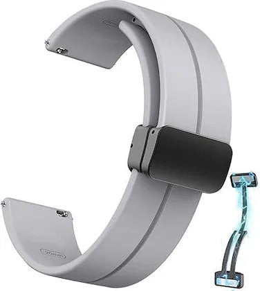 22mm Magnetic D-Buckle Silicone Watch Strap – Sveston / Zero / Haylou Solar / Samsung / Amazfit & More View 5 - OnlineExpo.pk