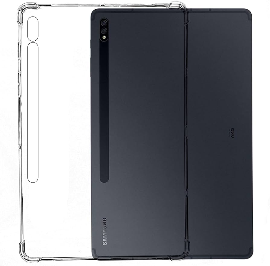 Bumper Cover for Tab S7 FE 12.4'' 2021 SM-T730, SM-T730, SM-T733, SM-T736B, SM-T735 TPU Silicon Transparent Cover Original Product Front View - OnlineExpo.pk