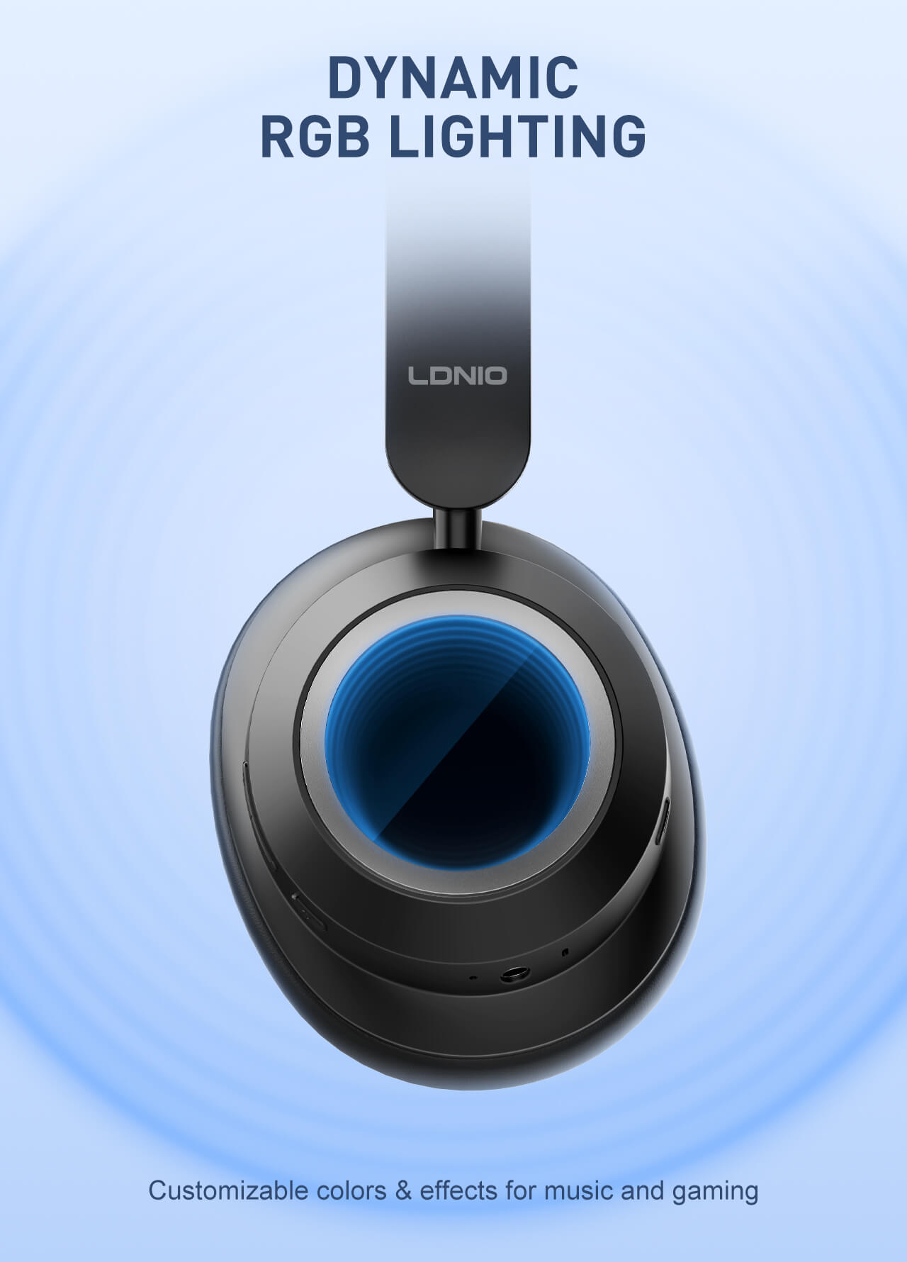LDNIO H01 Bluetooth noise-cancelling Headphones View 2 - OnlineExpo.pk