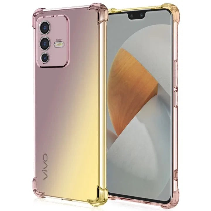 Bumper Back cover VIVO V23 Transparent with Camera protection soft jelly material Original Product Front View - OnlineExpo.pk