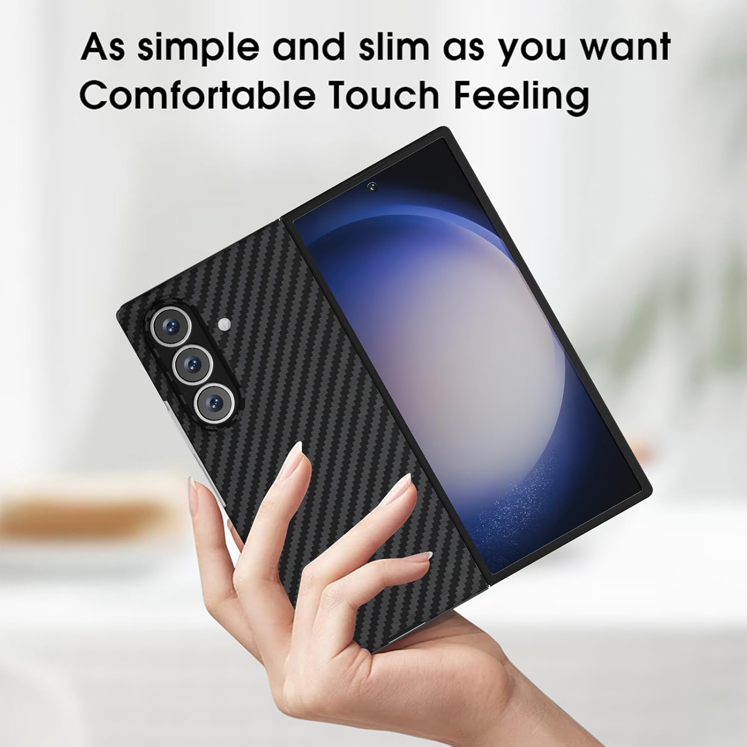 Samsung Galaxy Z Fold 7 X-level Case, Slim Fit Carbon Fiber Matte Cover, Non-Slip Touch Feeling, Anti-Scratch Shockproof
