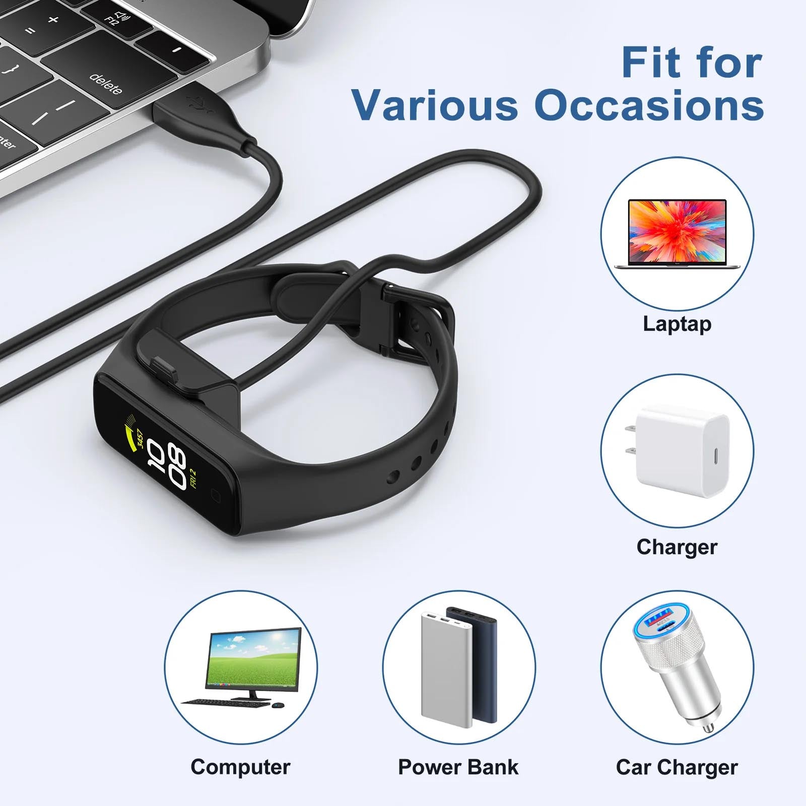 Replacement USB Charging Dock Charger For Samsung Galaxy Fit 2 R220 Smart Watch Galaxy Fit 2 Charger View 5 - OnlineExpo.pk
