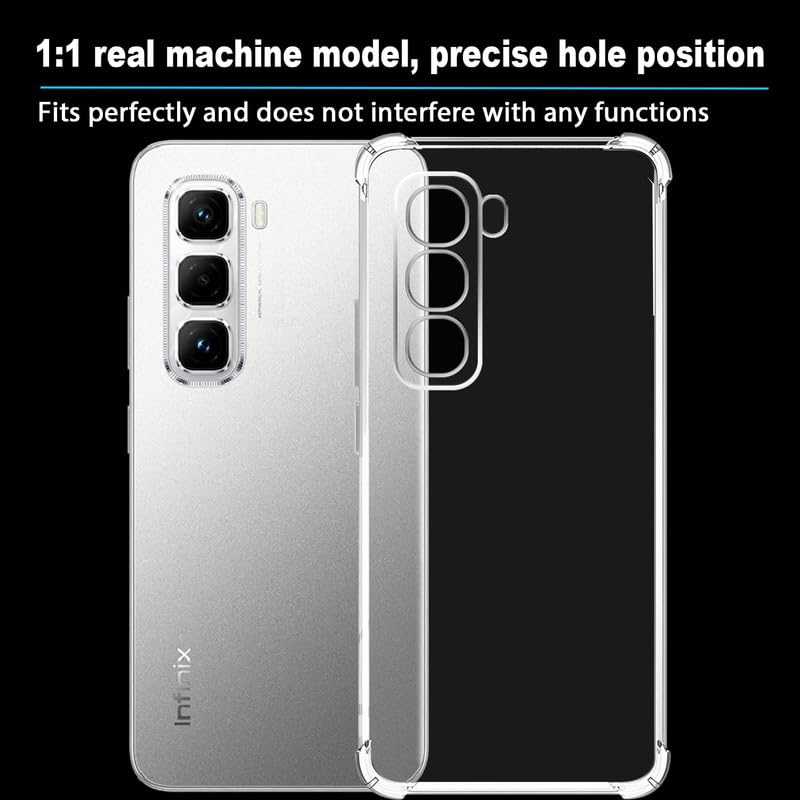 Bumper Back cover Infinix hot 60 pro Transparent with Camera protection soft jelly material Original Product Front View - OnlineExpo.pk