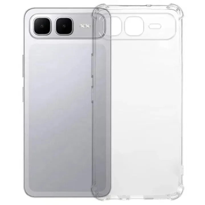 Bumper Back cover INFINIX SMART 10 PLUS Transparent with Camera protection soft jelly material Original Product Front View