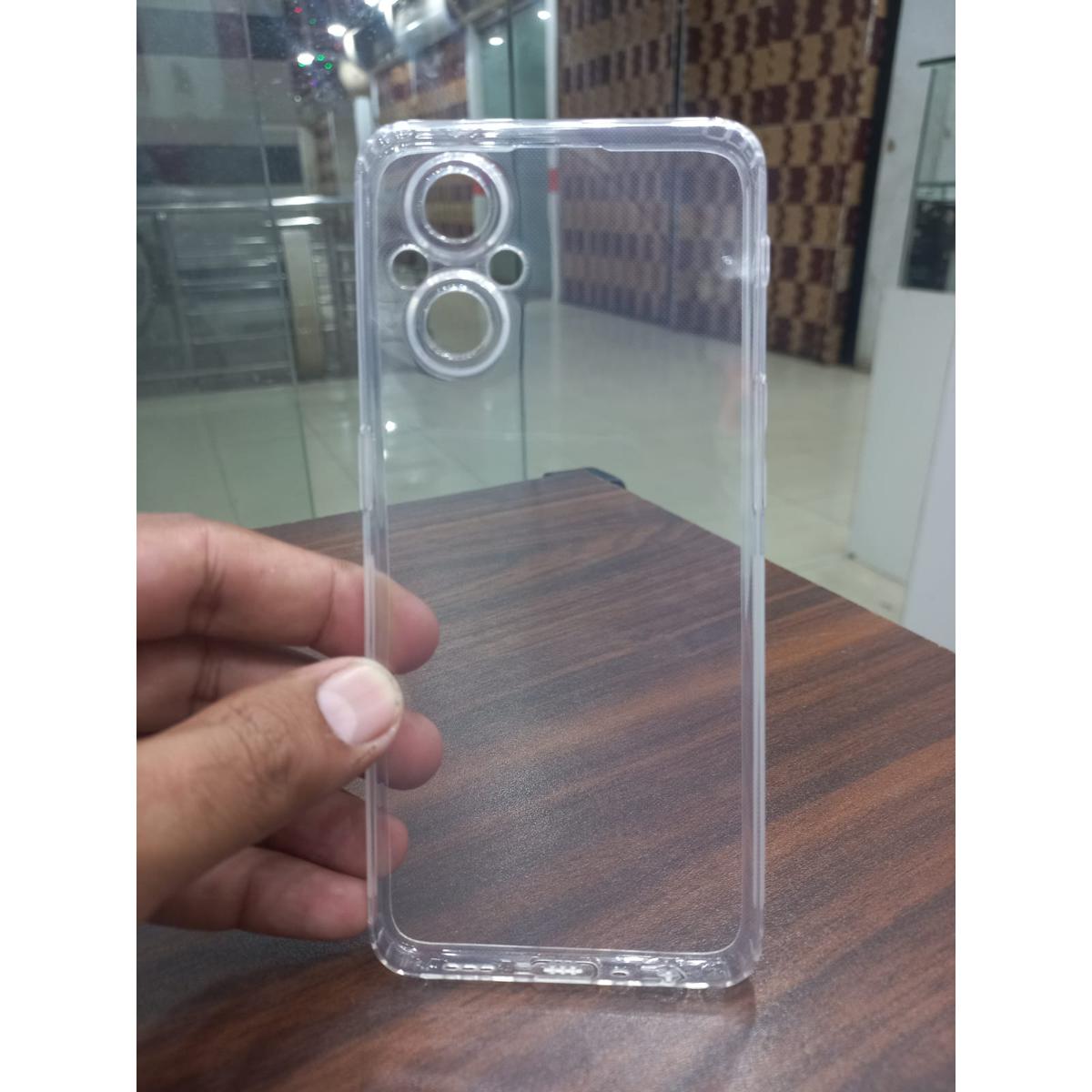 Soft Jelly cover Oppo F21 Pro 5G Transparent with Camera protection Dust Proof Cap (No edges) Original Product Front View