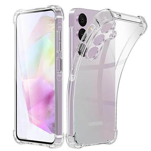 Bumper Back cover Samsung A56 Transparent with Camera protection soft jelly material Original Product Front View