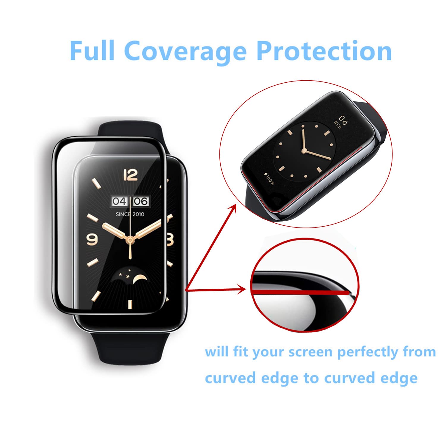 3D Soft Screen Protector For Mi Band 7 Pro Original Product Front View - OnlineExpo.pk