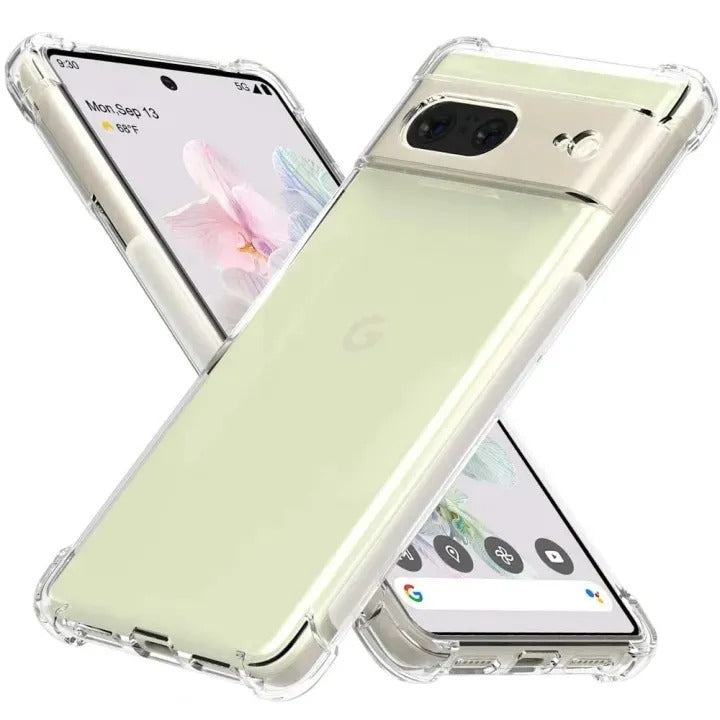 Bumper Back cover PIXEL 7 Transparent with Camera protection soft jelly material Original Product Front View - OnlineExpo.pk