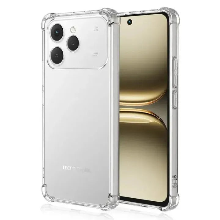 Bumper Back cover TECNO SPARK 40 Transparent with Camera protection soft jelly material Original Product Front View