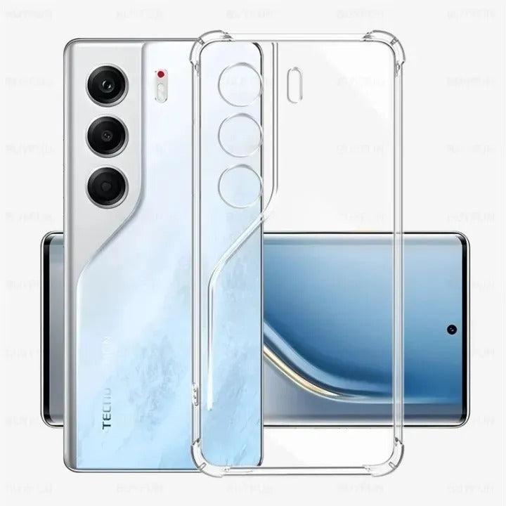 Bumper Back cover TECNO CAMMON 40 PRO Transparent with Camera protection soft jelly material Original Product Front View